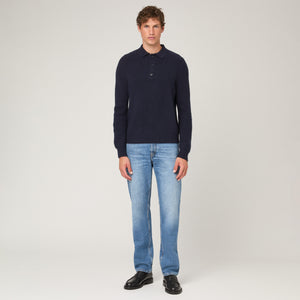 Men's Wool-Cashmere Rib Polo