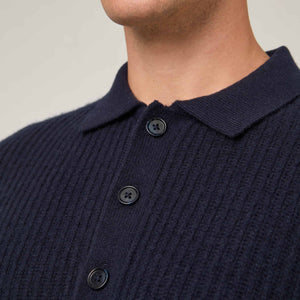 Men's Wool-Cashmere Rib Polo