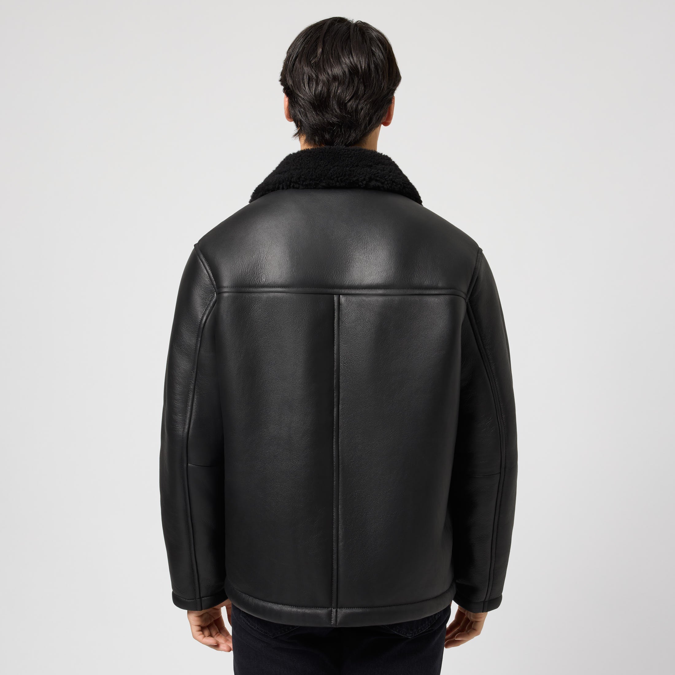 Men's Shearling Jacket | Lamb Shearling Leather | Two-Way Zip