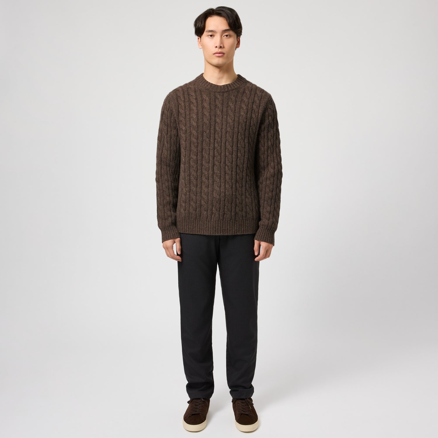 Men's Wool-Cashmere Cable Sweater