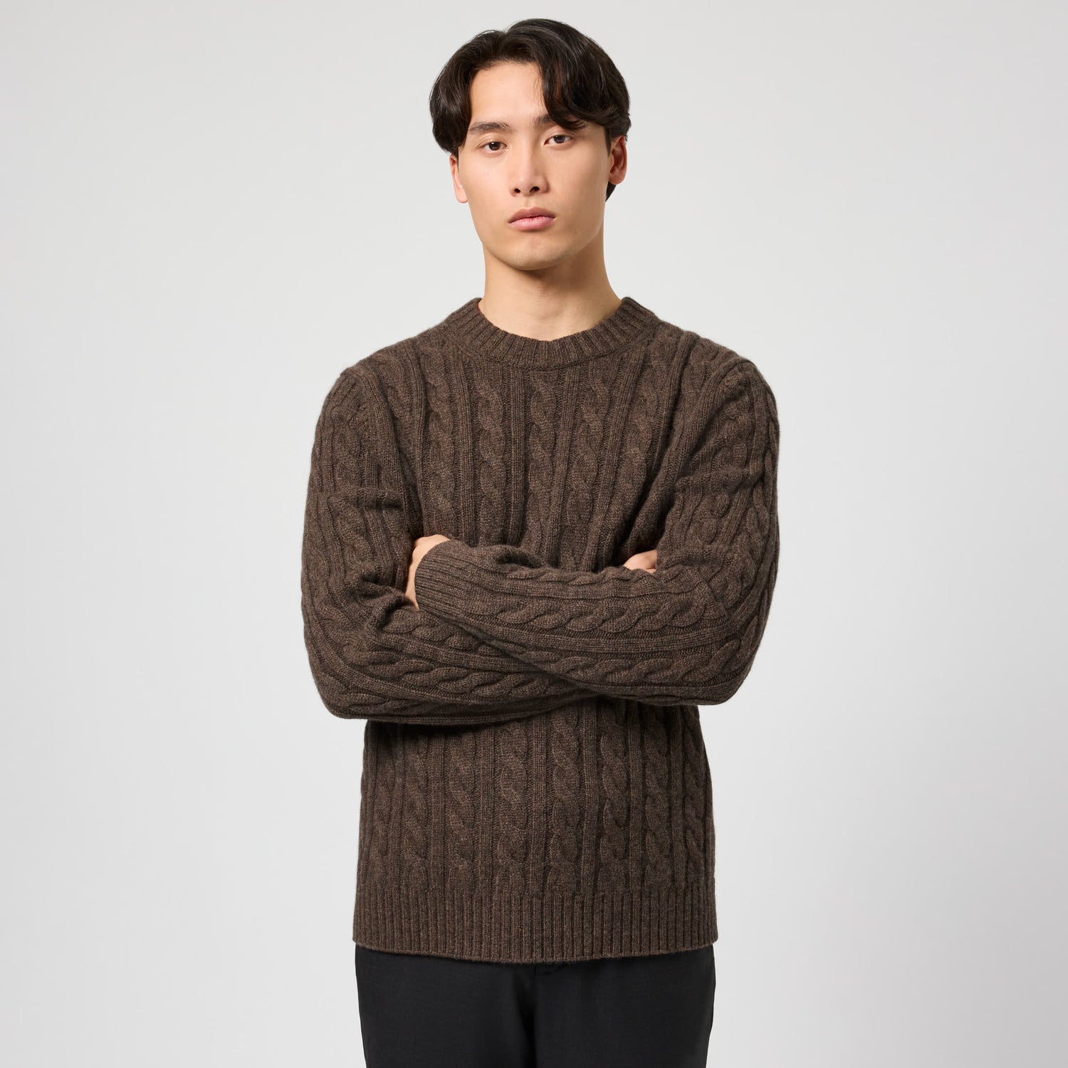 Men's Wool-Cashmere Cable Sweater