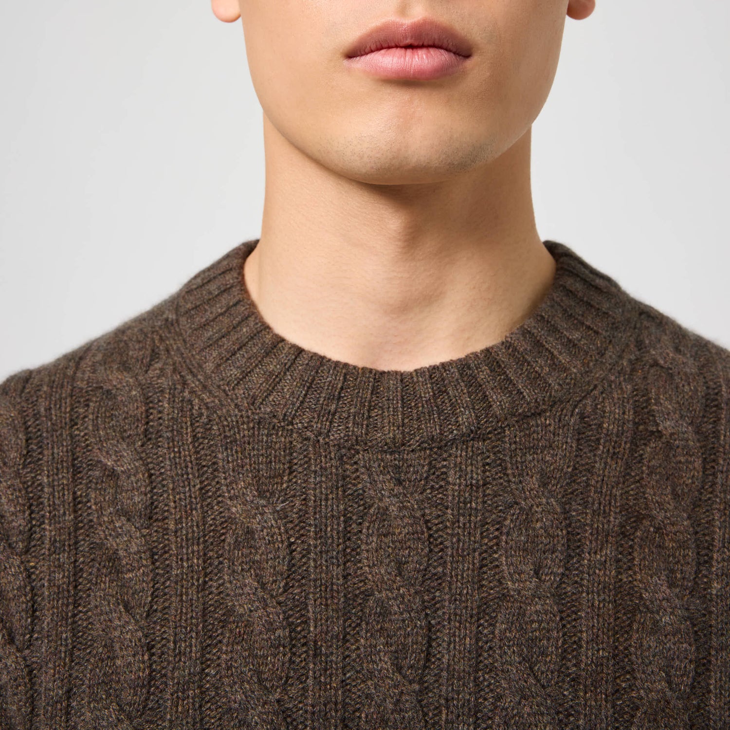 Men's Wool-Cashmere Cable Sweater