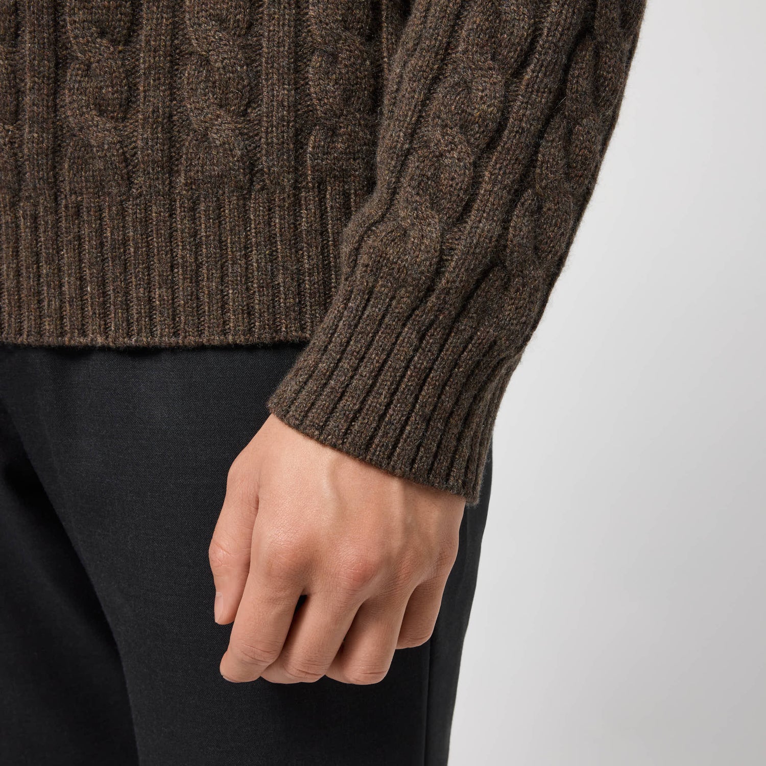 Men's Wool-Cashmere Cable Sweater