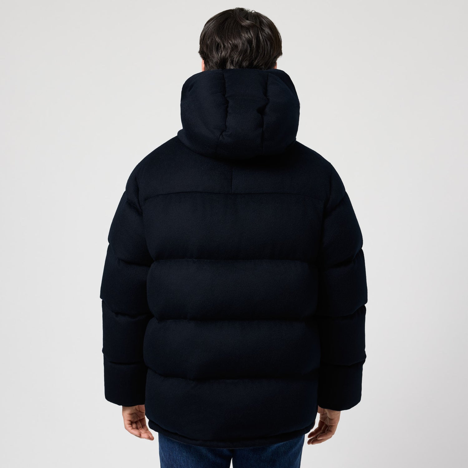 Men's Hooded Wool Goose Down Puffer