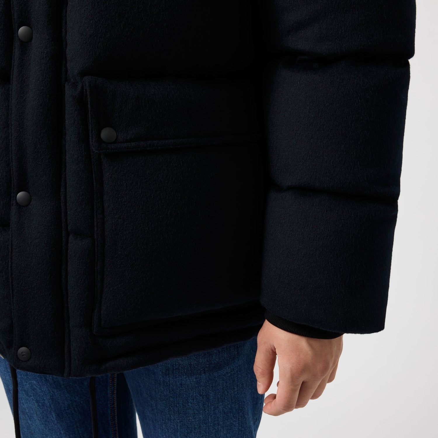 Men's Hooded Wool Goose Down Puffer