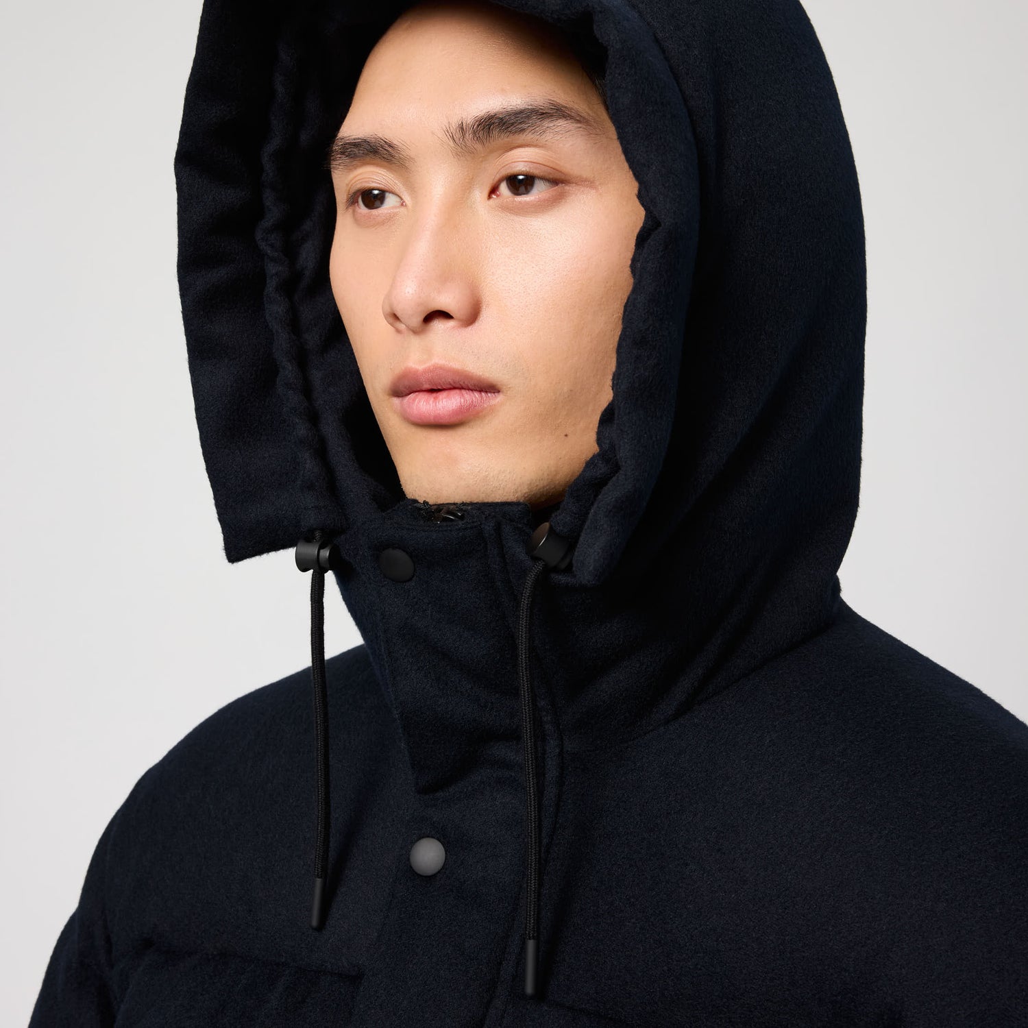 Men's Hooded Wool Goose Down Puffer