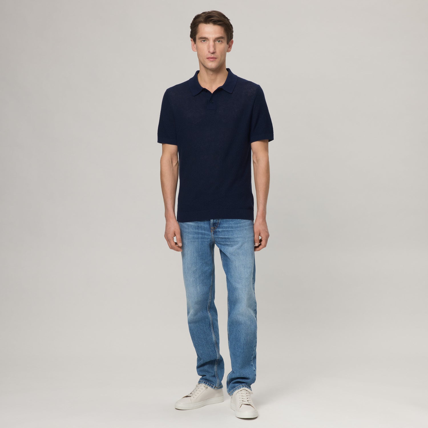 Men's Cashmere-Cotton Boucle Polo