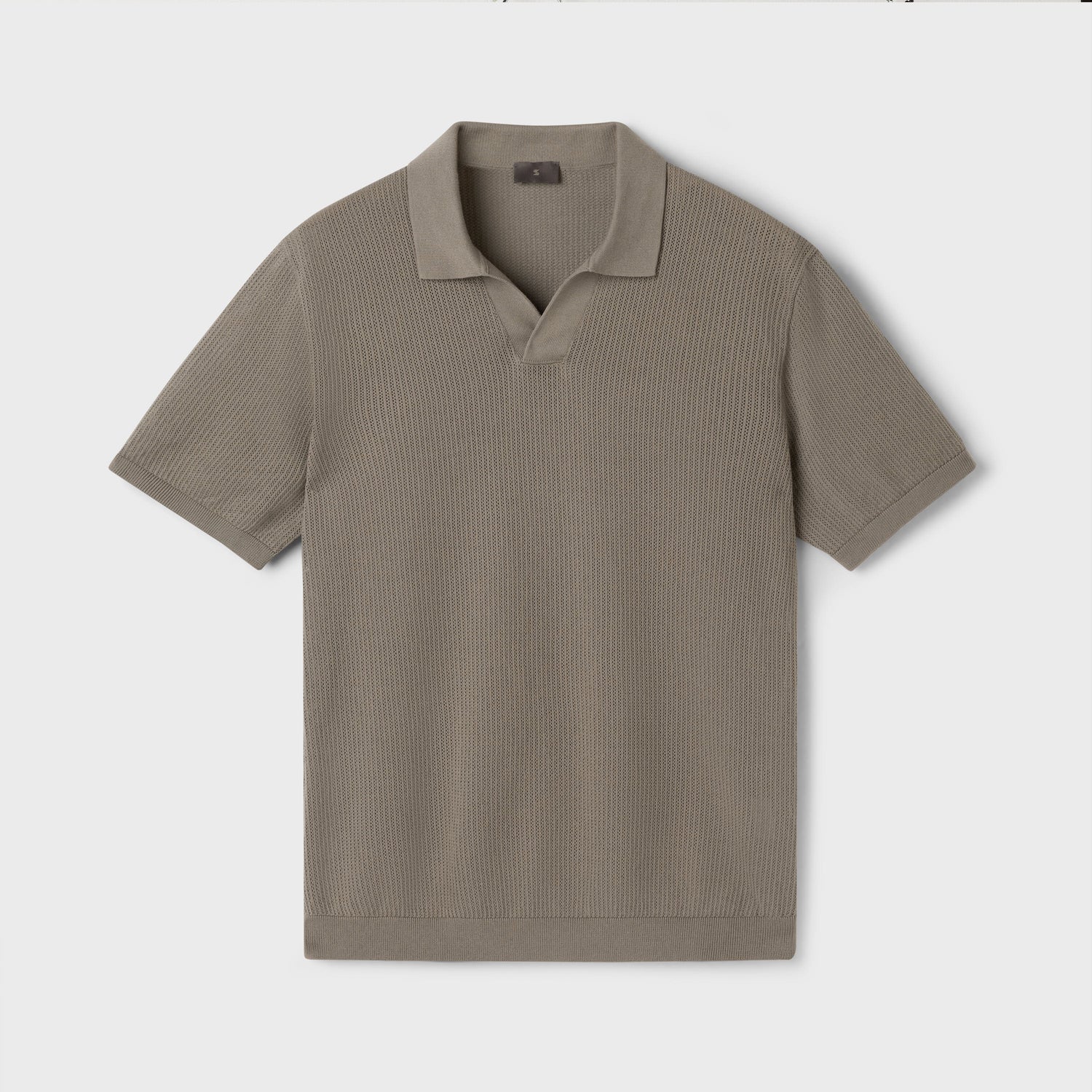 Men's Mercerized Cotton Pointelle Polo