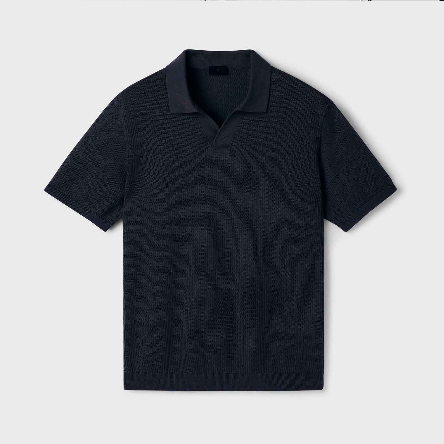Men's Mercerized Cotton Pointelle Polo