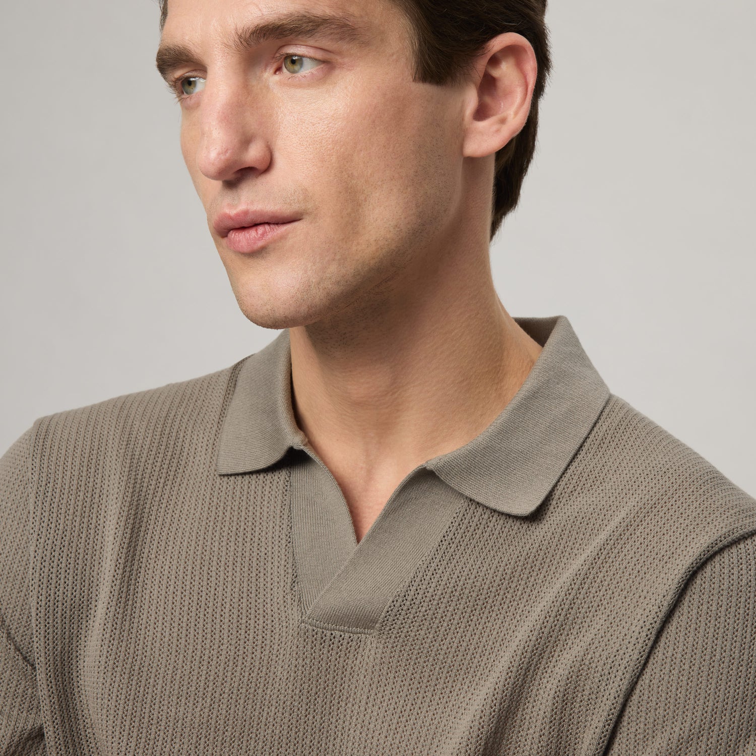 Men's Mercerized Cotton Pointelle Polo