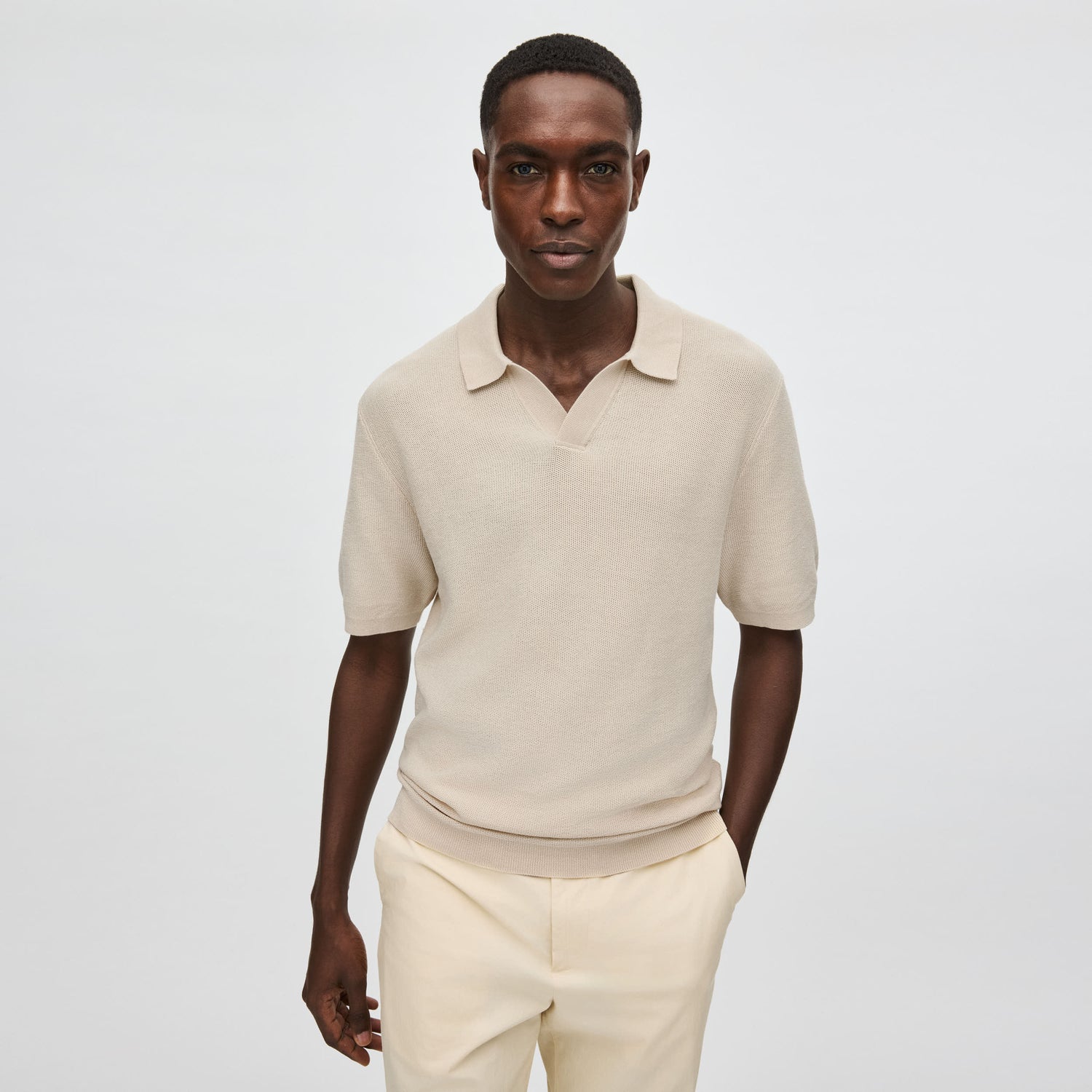 Men's Mercerized Cotton Textured Polo