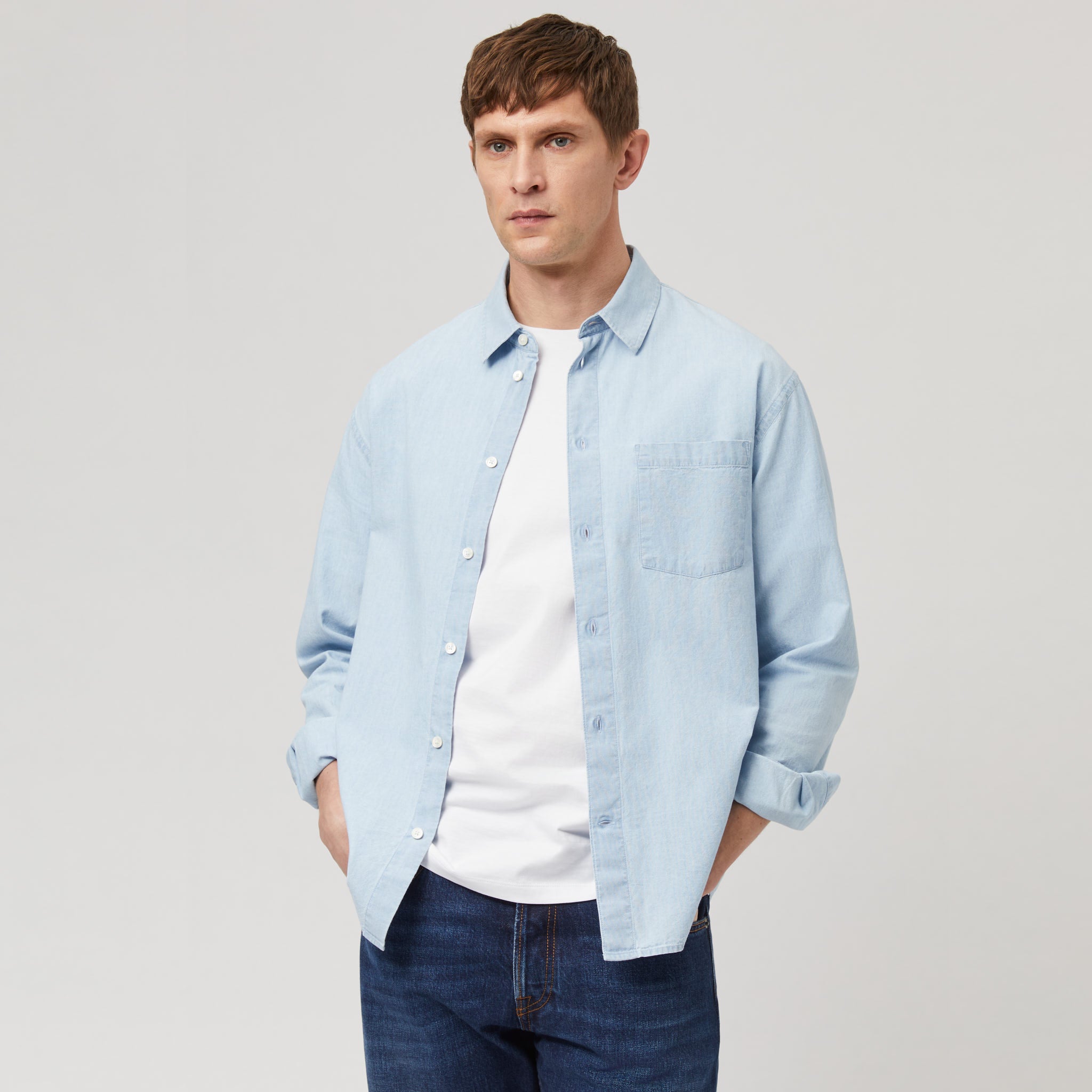 Men's Relaxed Cotton-Chambray Shirt | Effortless Style | Singular