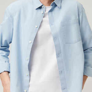 Men's Relaxed Cotton-Chambray Shirt