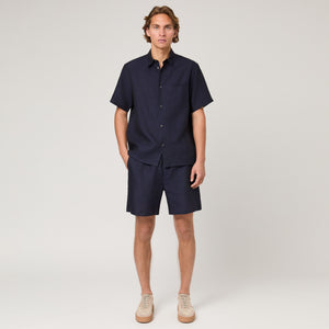 Men's Relaxed Short Sleeve Linen Shirt