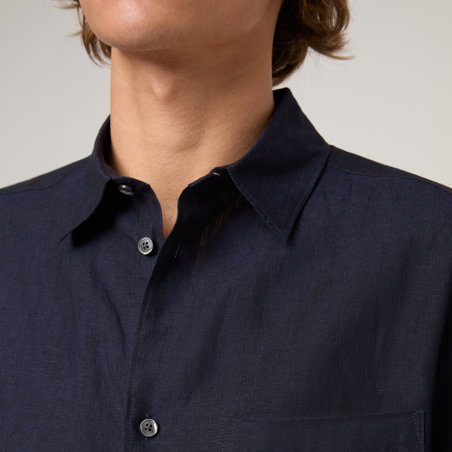 Men's Relaxed Short Sleeve Linen Shirt