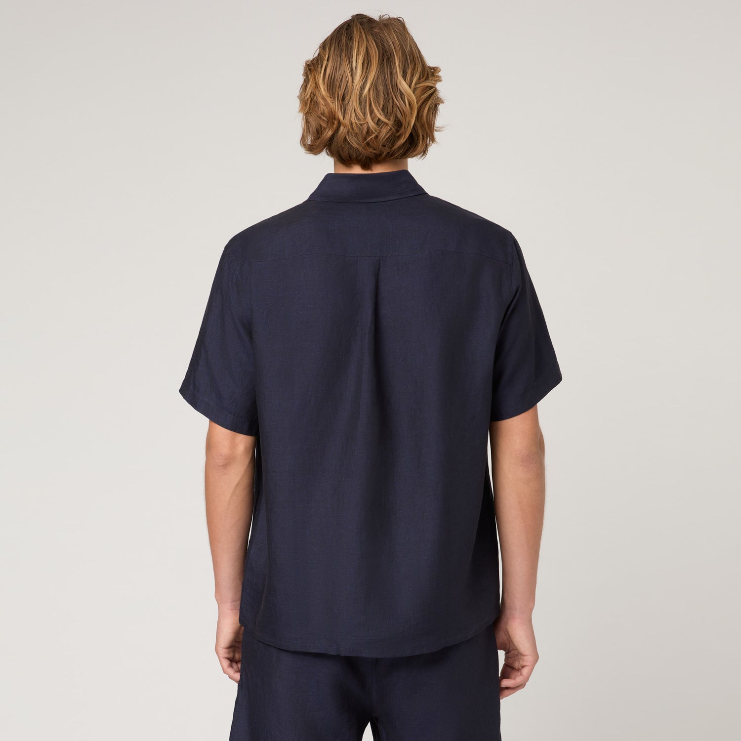 Men's Relaxed Short Sleeve Linen Shirt