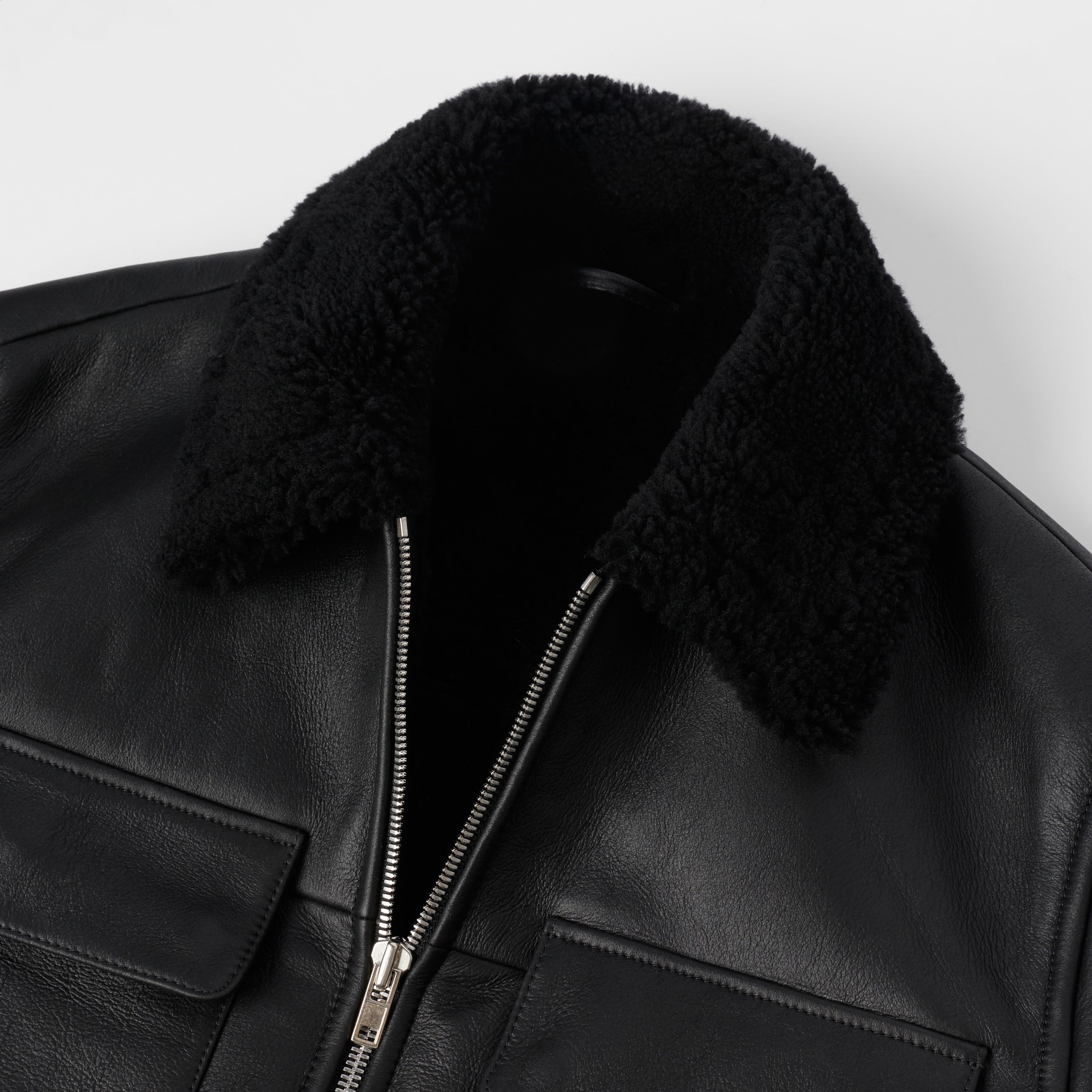 Men's Shearling Jacket | Lamb Shearling Leather | Two-Way Zip