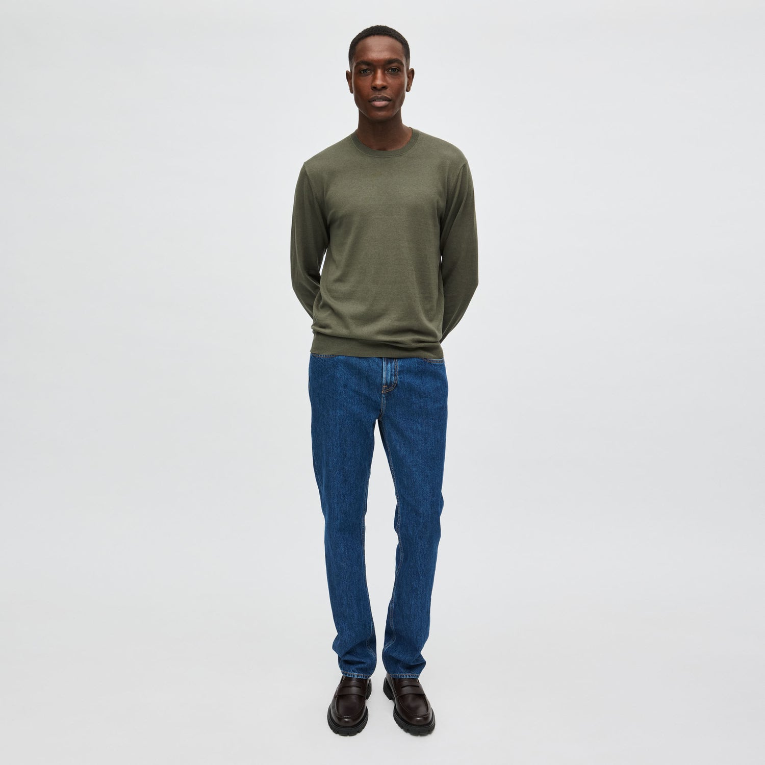 Men's Silk-Cotton Crewneck Sweater