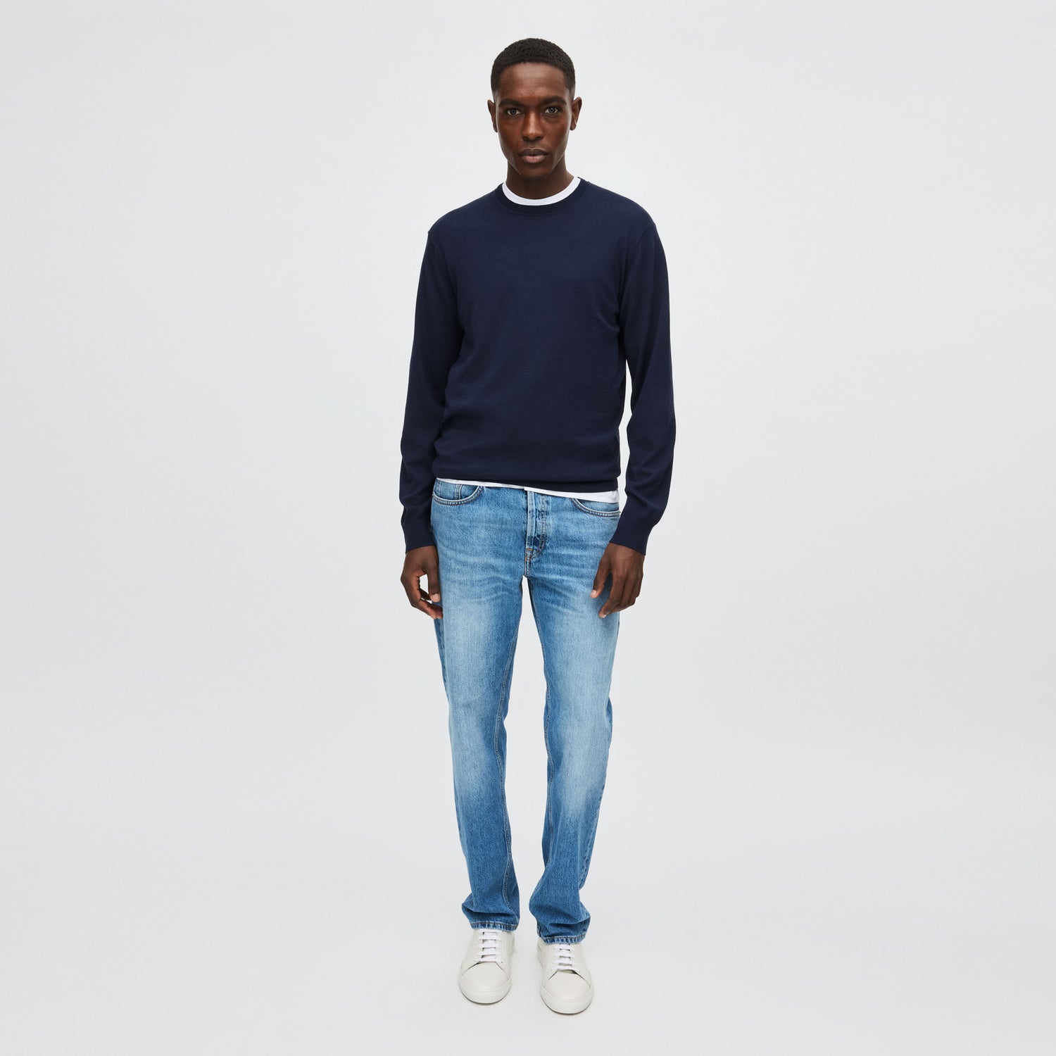 Men's Silk-Cotton Crewneck Sweater