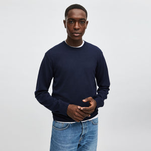 Men's Silk-Cotton Crew Neck