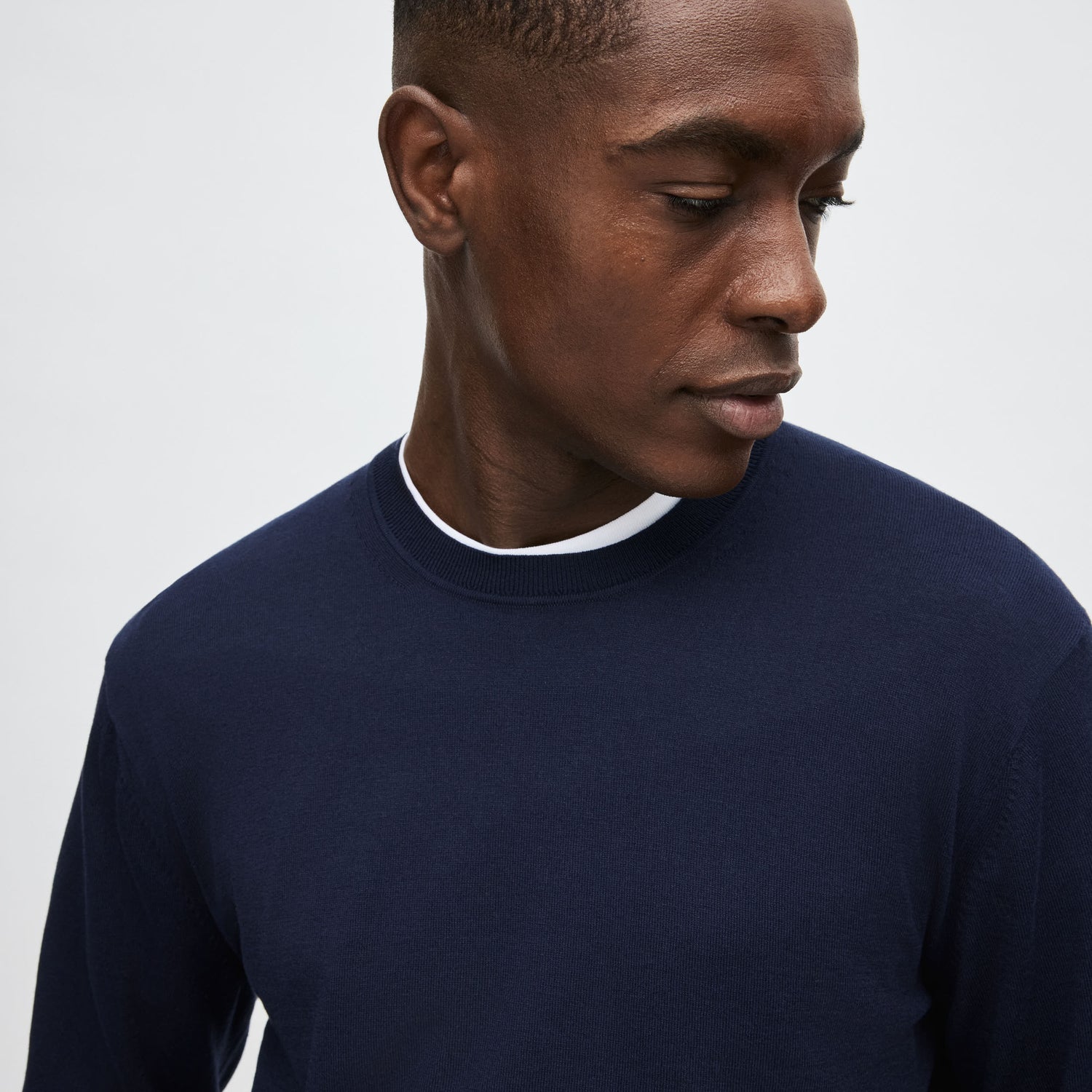 Men's Silk-Cotton Crewneck Sweater
