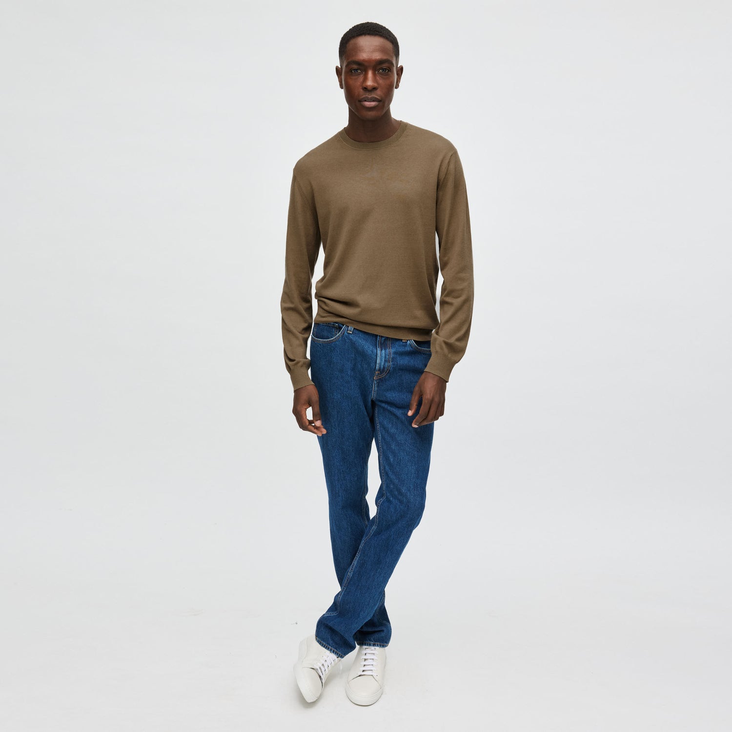 Men's Silk-Cotton Crewneck Sweater