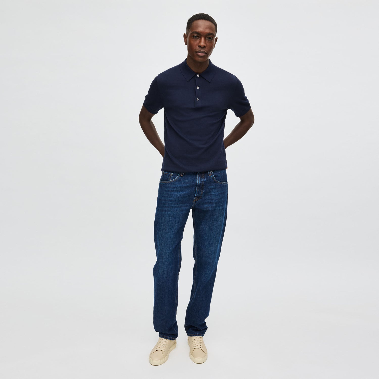 Men's Silk-Cotton Short Sleeve Polo
