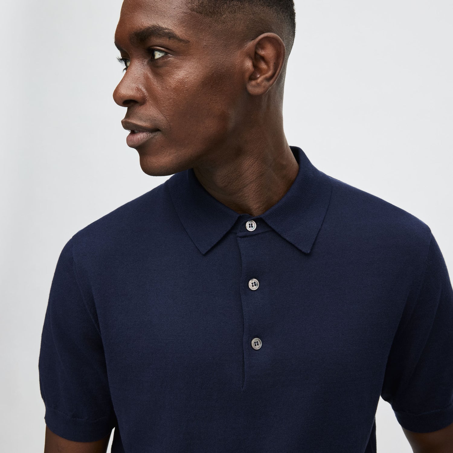 Men's Silk-Cotton Short Sleeve Polo