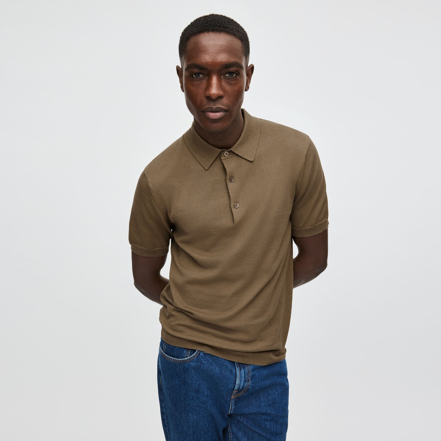 Men's Silk-Cotton Short Sleeve Polo