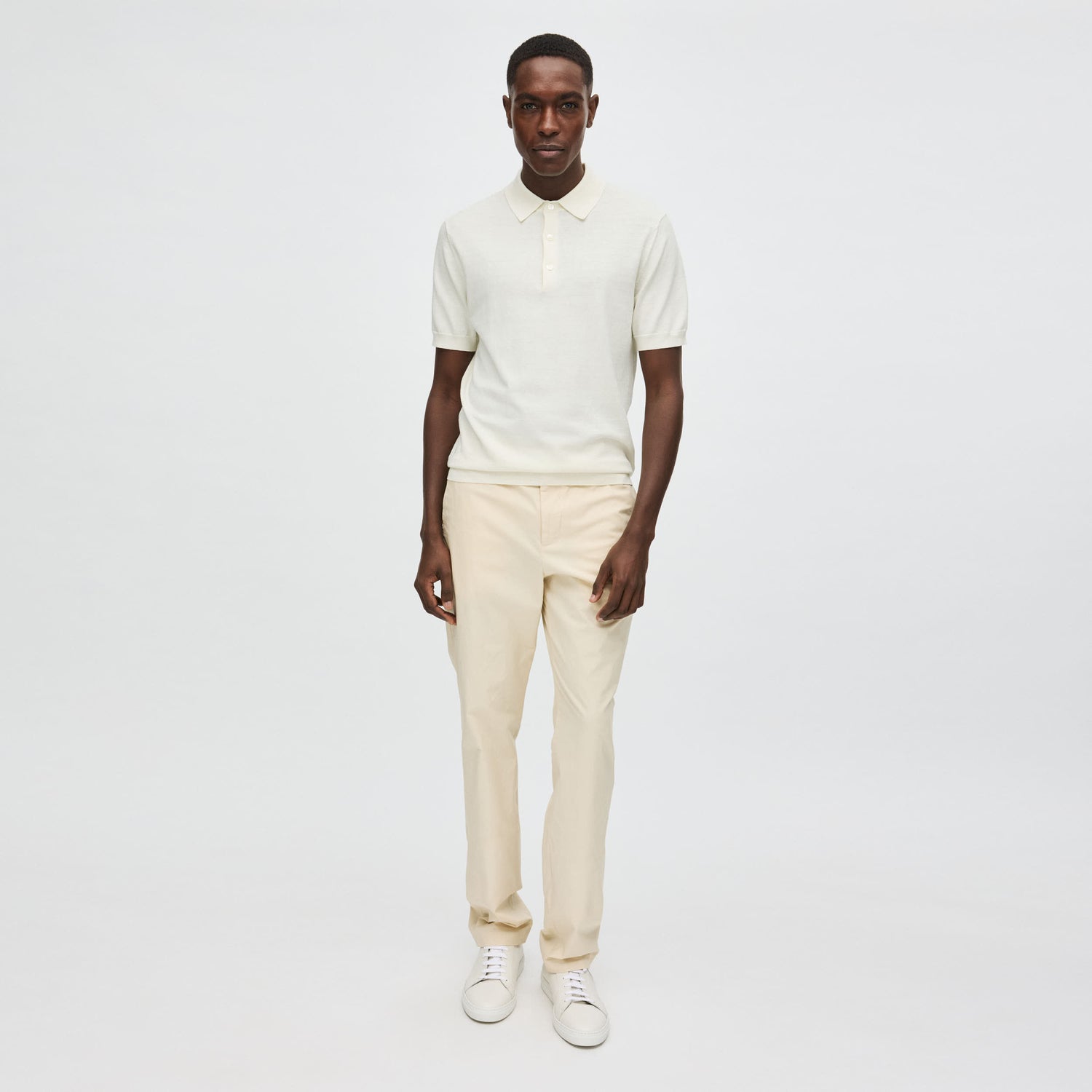 Men's Silk-Cotton Short Sleeve Polo