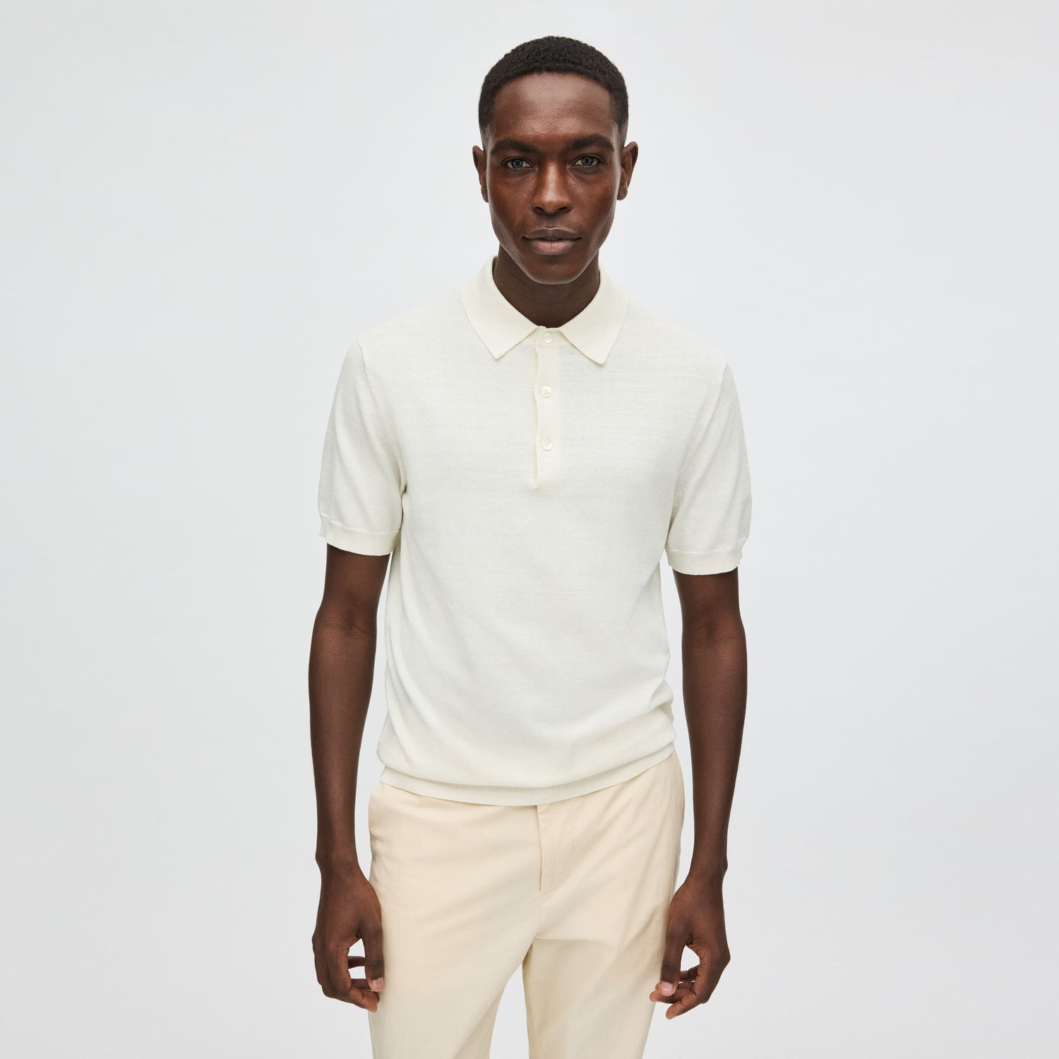 Men's Silk-Cotton Short Sleeve Polo