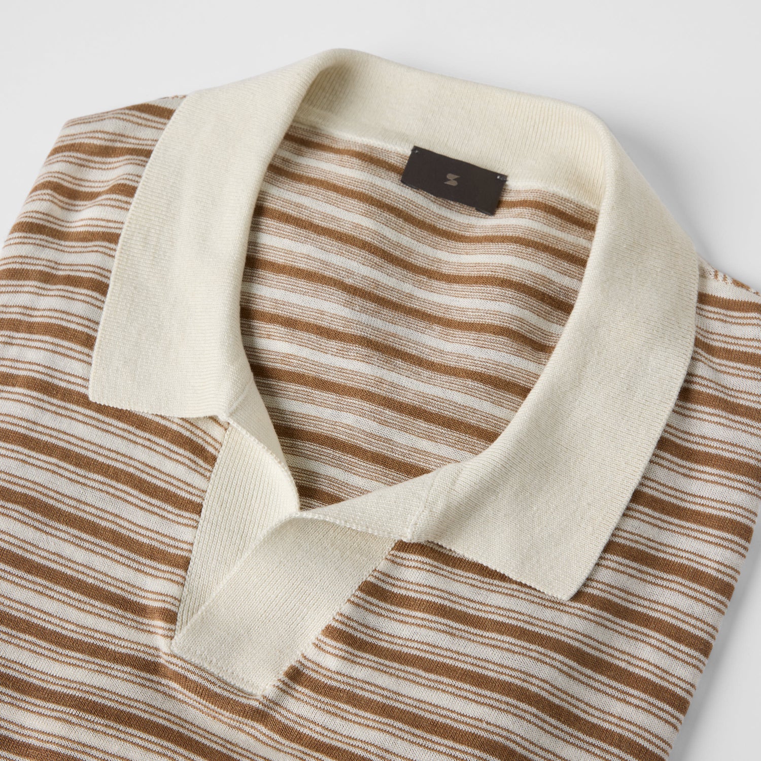 Men's Silk-Linen Striped Polo