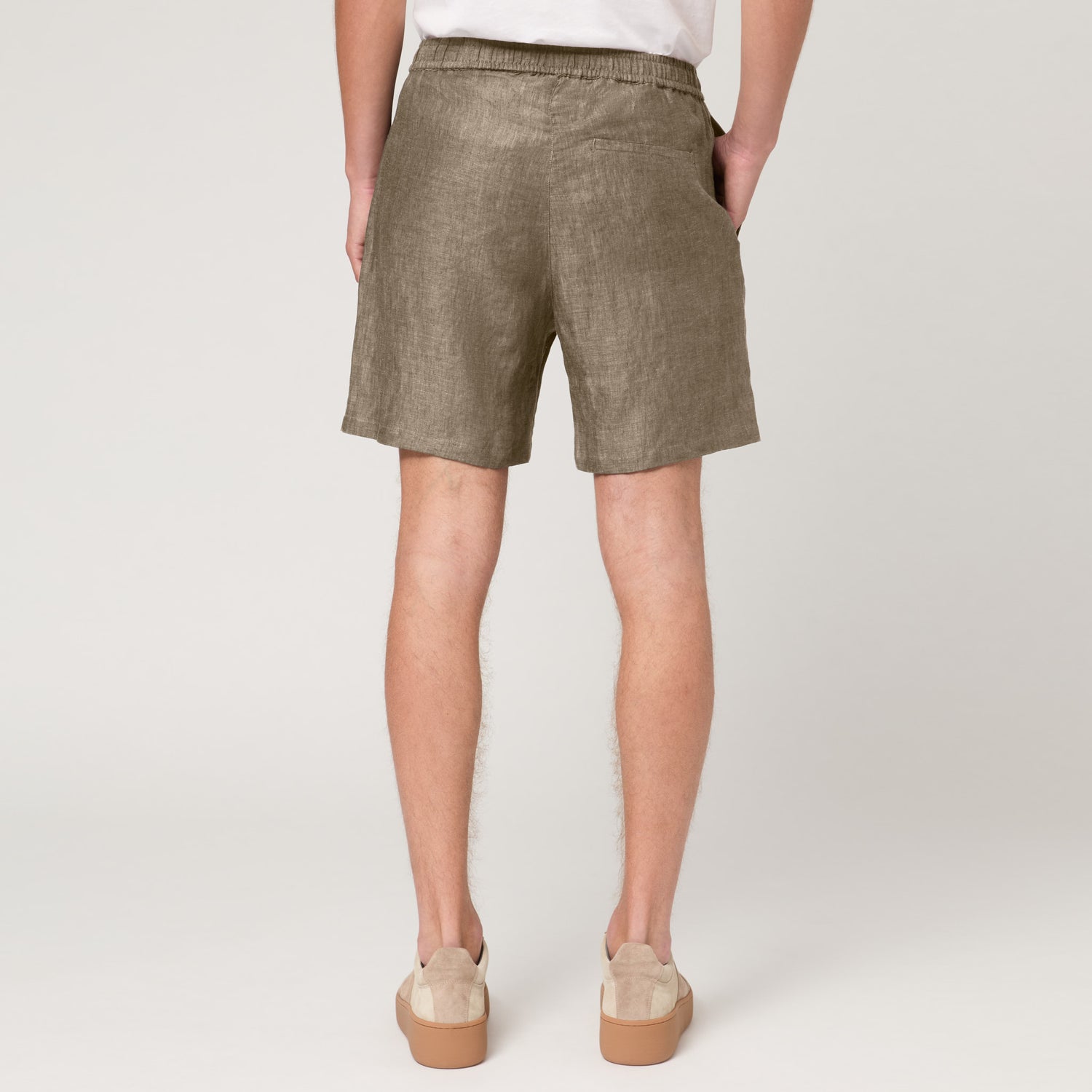 Men's Straight Leg Linen Drawstring Shorts