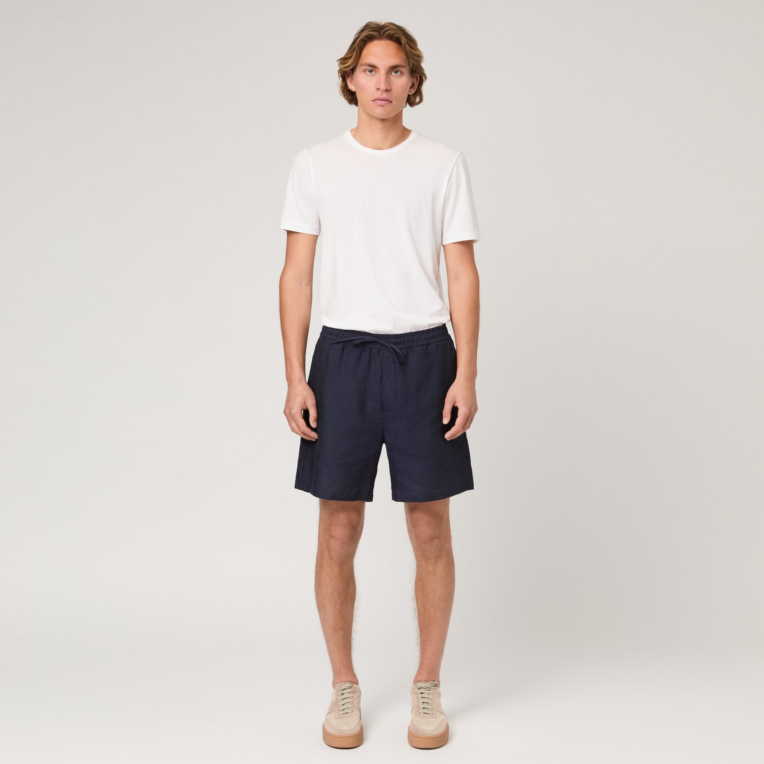 Men's Straight Leg Linen Drawstring Shorts