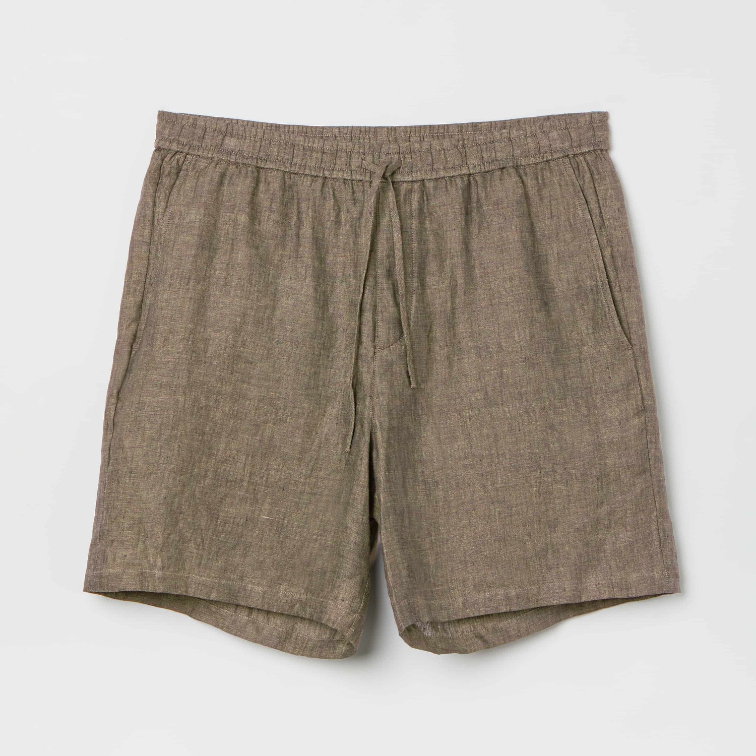 Men's Straight Leg Linen Drawstring Shorts