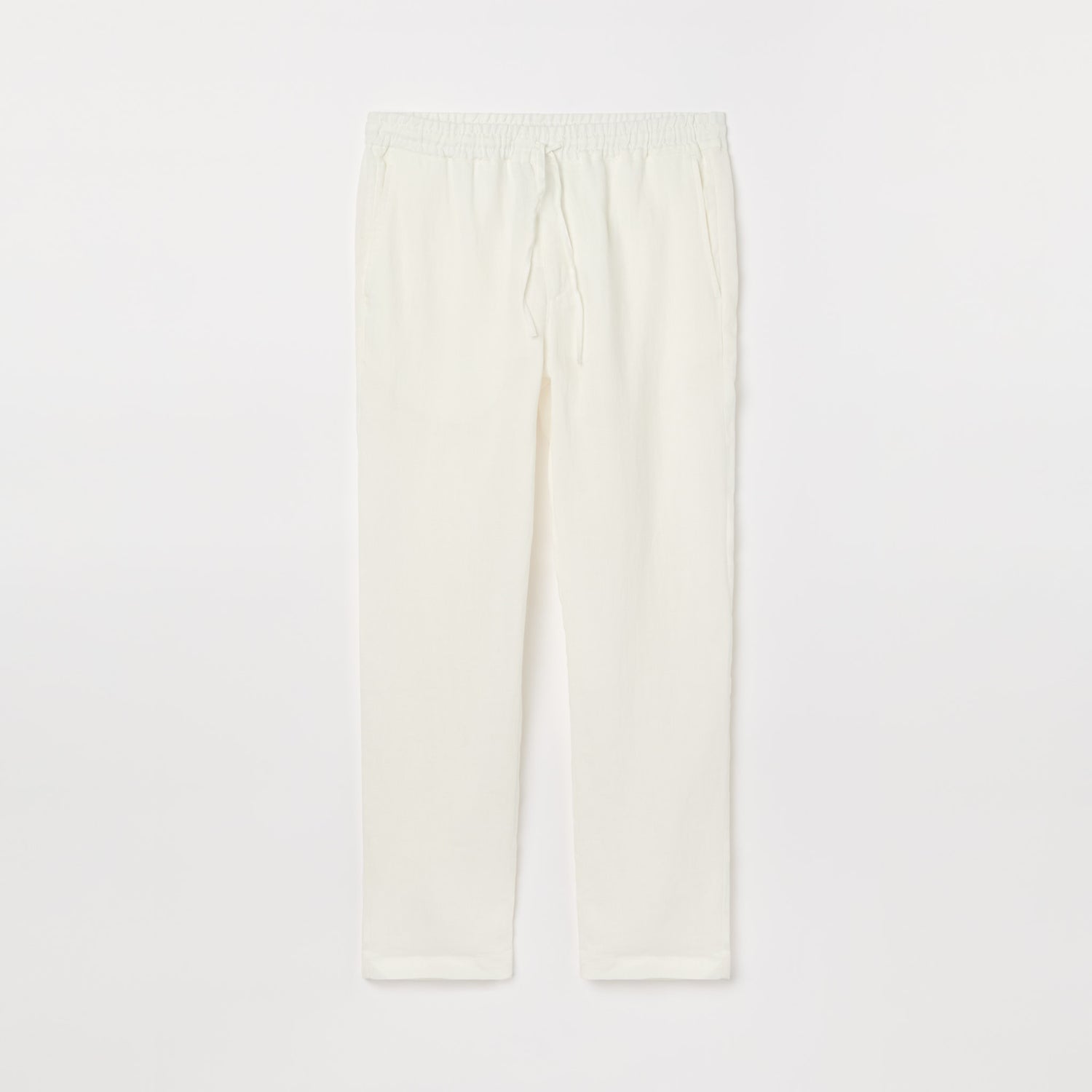 Men's Straight Leg Linen Drawstring Trousers