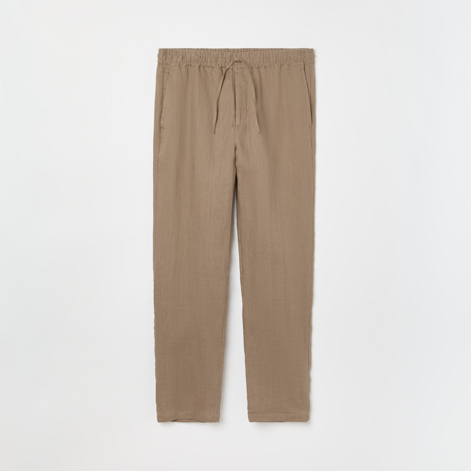 Men's Straight Leg Linen Drawstring Trousers