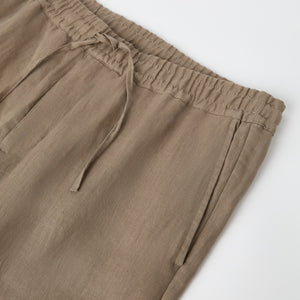 Men's Straight Leg Linen Drawstring Trousers