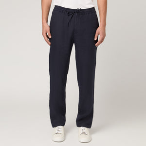 Men's Straight Leg Linen Drawstring Trousers