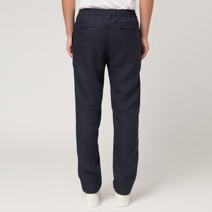 Men's Straight Leg Linen Drawstring Trousers