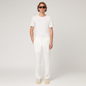 Men's Straight Leg Linen Drawstring Trousers