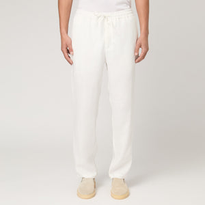 Men's Straight Leg Linen Drawstring Trousers