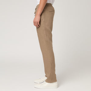 Men's Straight Leg Linen Drawstring Trousers