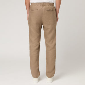 Men's Straight Leg Linen Drawstring Trousers