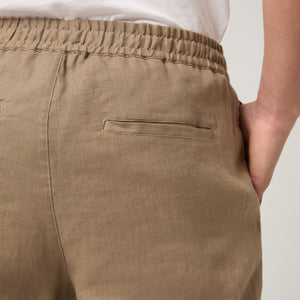 Men's Straight Leg Linen Drawstring Trousers