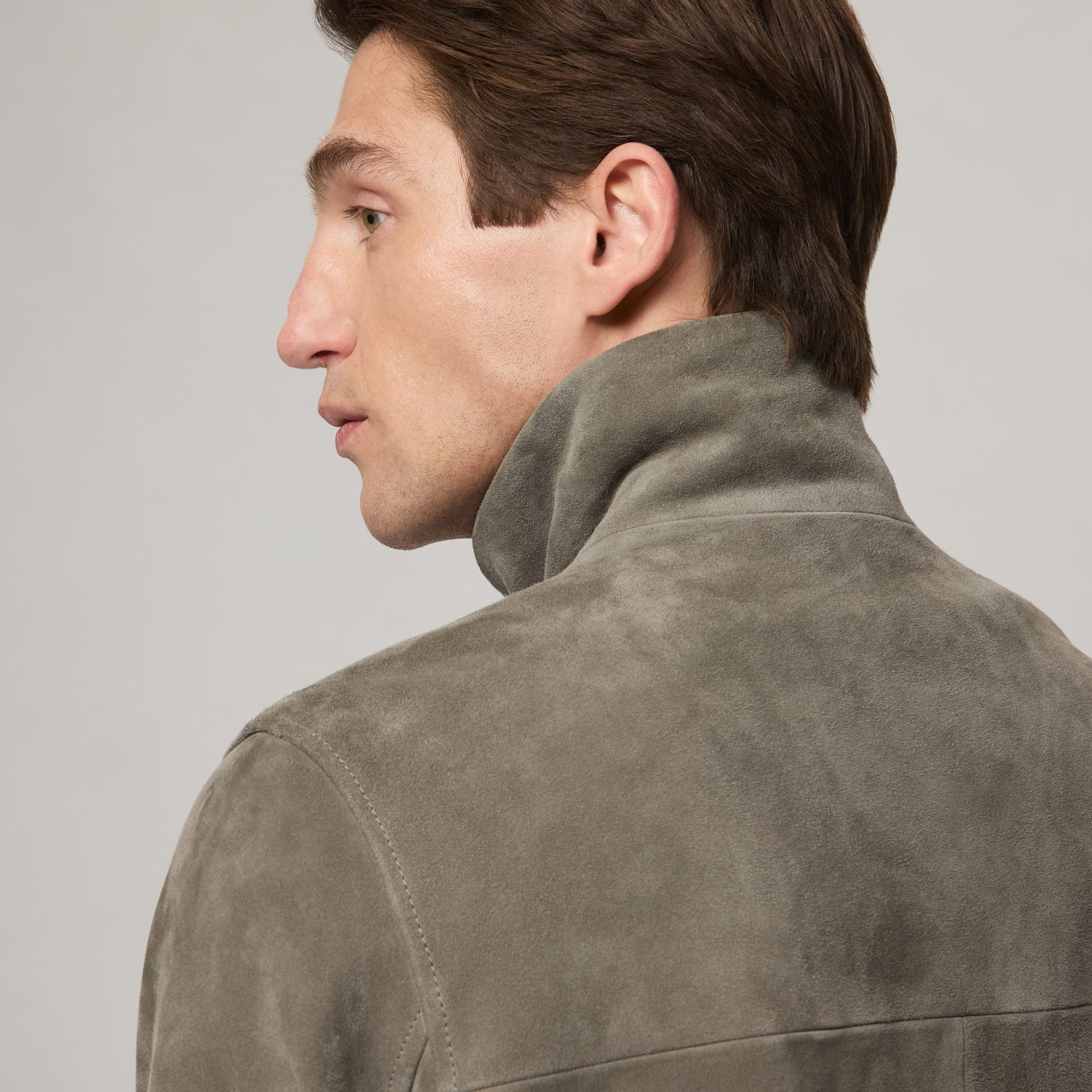 Men's Suede Bomber Jacket