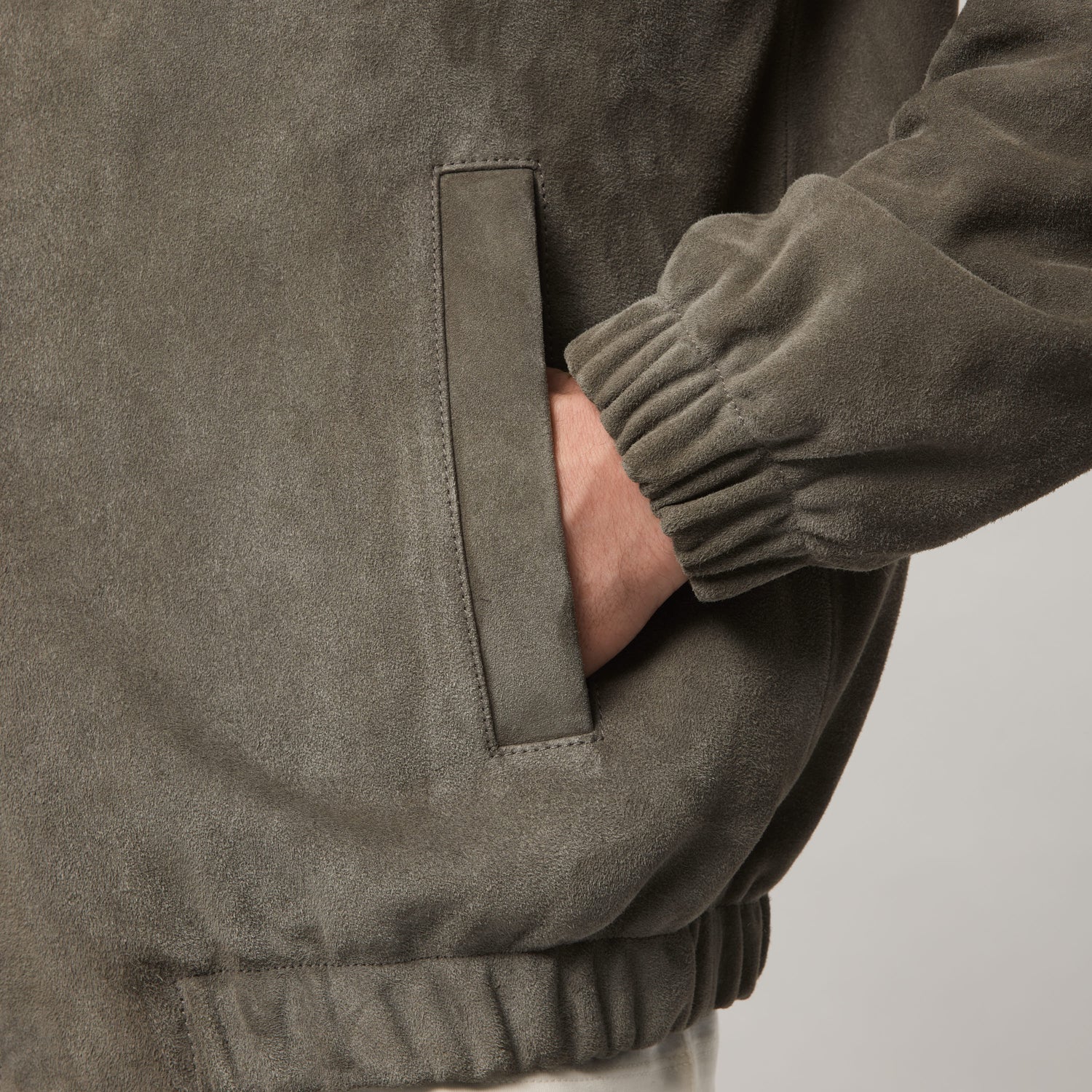 Men's Suede Bomber Jacket