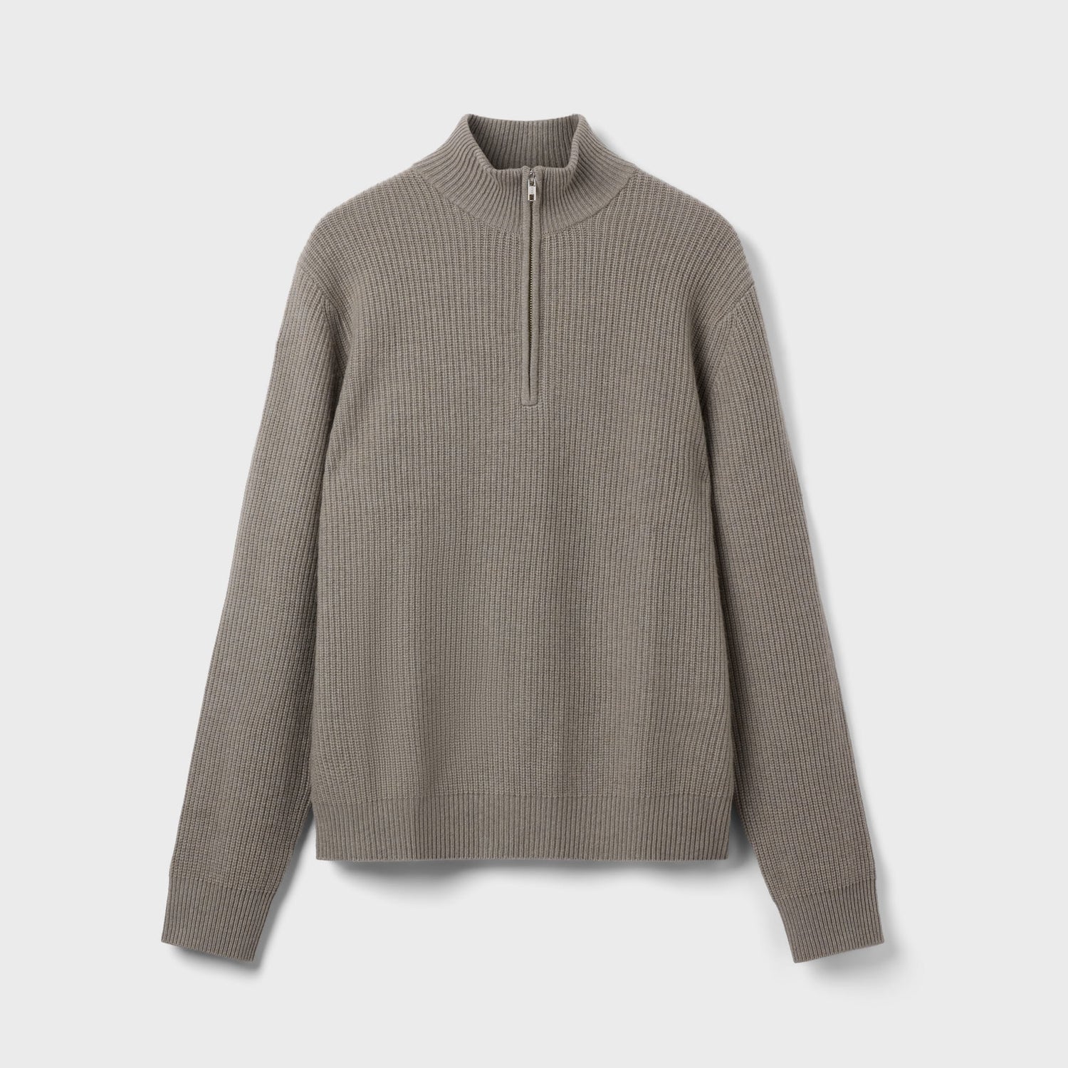 Men's Wool Cashmere Rib Half Zip Sweater