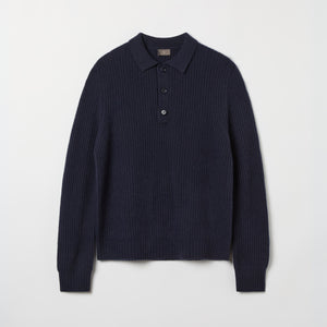 Men's Wool-Cashmere Rib Polo