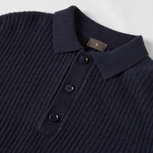 Men's Wool-Cashmere Rib Polo